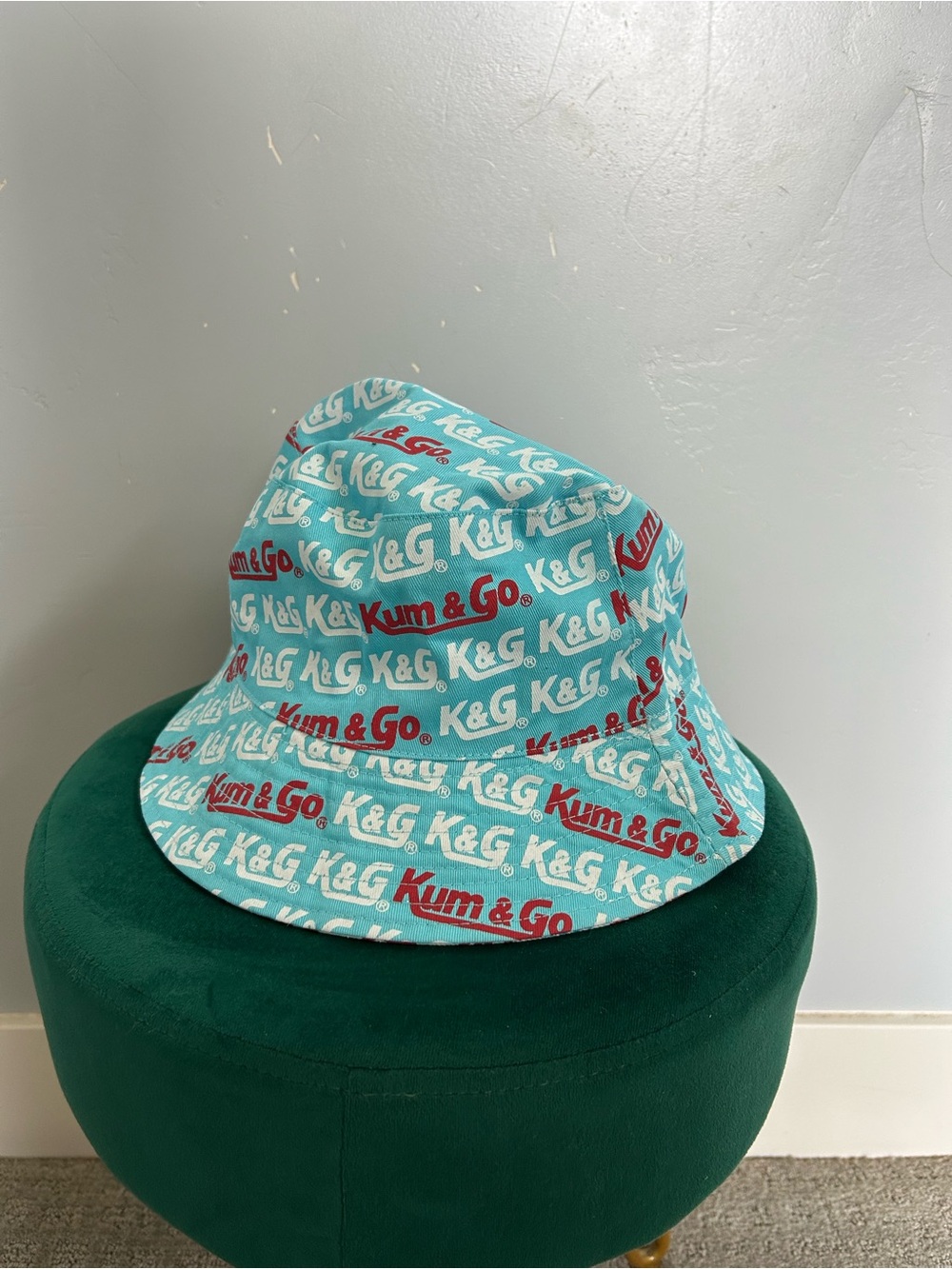 Kum & Go Reversible Bucket Hat Blue & White One Size Cap